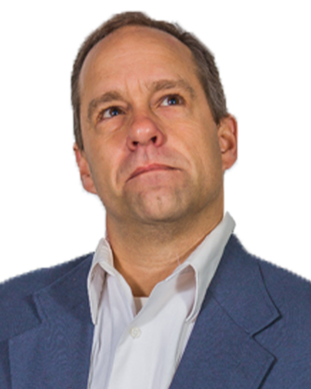 Head shot of Tommy Donovan looking upward in a dignified fashion